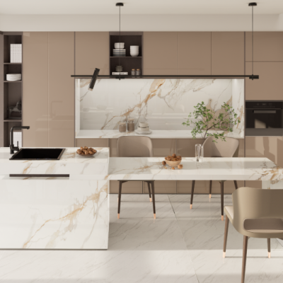 Đá ốp bếp PLATINUM GOLD WHITE