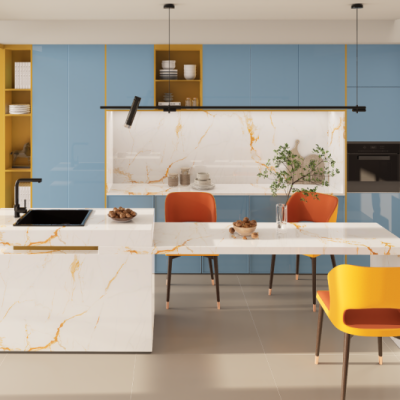 Đá ốp bếp BẠCH KIM HOA Ý