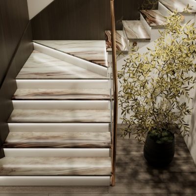 Đá lát cầu thang BROWN WOOD