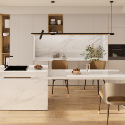 Đá ốp bếp LANXI WHITE