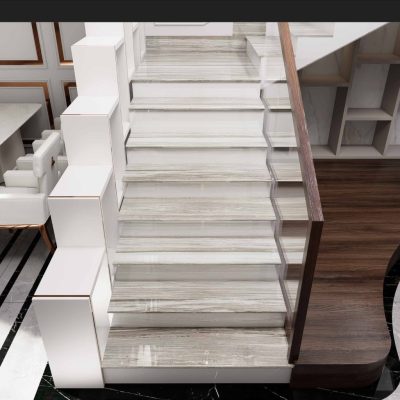 Mẫu cầu thang đá Marble Palis Sandro White tự nhiên vân gỗ đẳng cấp nhập khẩu Thổ Nhĩ Kỳ.