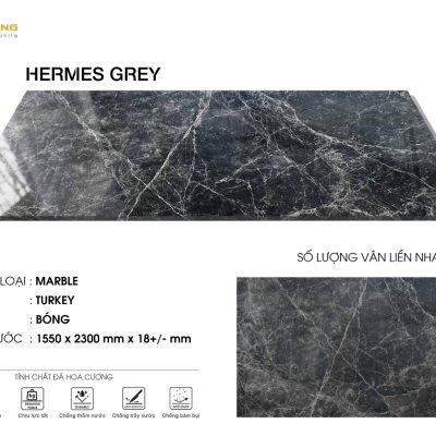 Đá Marble Hermes Grey nhập khẩu Thổ Nhĩ Kỳ cao cấp