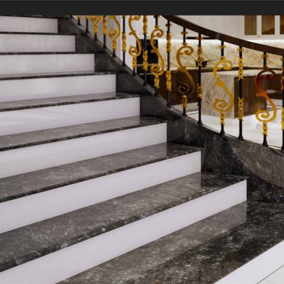 Đá Marble Italian Grey nhập khẩu Italy cao cấp cho hạng mục vách tường và cầu thang.