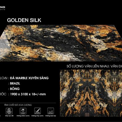 Đá Marble xuyên sáng Golden Silk nhập khẩu Brazil