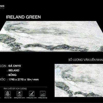 Đá Onyx xuyên sáng Ireland Green - Chủng loại đá Marble tự nhiên nhập khẩu.