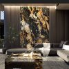 Đá Marble xuyên sáng Golden Silk ốp tường phòng khách sang trọng