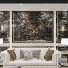 Thi công vách tivi đẳng cấp với đá Marble Brazil Diamand