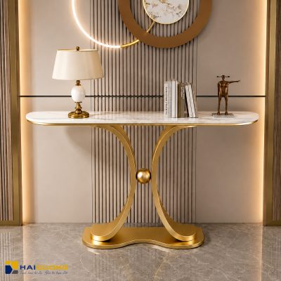 Mặt Bàn Console Bằng Đá BROWN WOOD