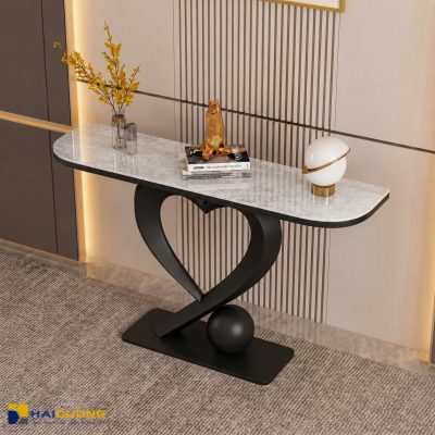 Mặt Bàn Console Bằng Đá Marble Carrara White