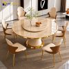 Mặt bàn ăn tròn bằng đá tự nhiên Daino Beige phong cách hiện đại