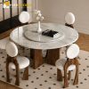 Mặt bàn ăn tròn bằng đá tự nhiên Picasso Onyx White sang trọng