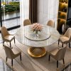 Mặt bàn ăn tròn bằng đá tự nhiên Sea Onyx với vẻ đẹp kiêu sa