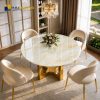 Mặt bàn ăn tròn bằng đá tự nhiên White Onyx tinh tế