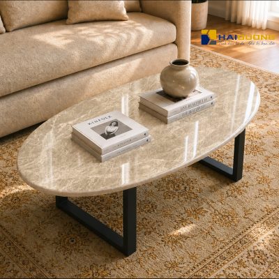 Mặt bàn sofa Elip Cream Light M2 được chế tác từ đá tự nhiên cao cấp với sắc kem nhẹ nhàng, đường vân tinh tế. Mang lại vẻ đẹp sang trọng, đẳng cấp cho phòng khách.