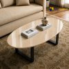 Bàn sofa phòng khách hình elip bằng đá Rosa Light sang trọng