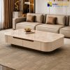 Mặt bàn trà sofa hình chữ nhật đá tự nhiên Sakura Minami sang trọng cho phòng khách.