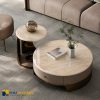 Mặt bàn sofa hình tròn đá tự nhiên Daino Beige