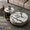 Mặt bàn trà tròn đá marble màu xanh lục bảo Ireland Green sang trọng