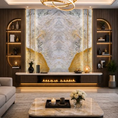 Tranh đá đối xứng Amber Rose xuyên sáng