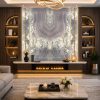 Tranh đá Purple East đối xứng vân cao cấp