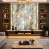 Tranh đá xuyên sáng Aurora Beige tự nhiên cao cấp