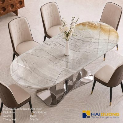 Mặt Bàn Ăn Bằng Đá Marble Tự Nhiên ZEN FLOW