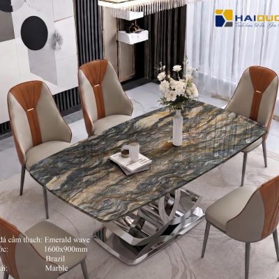 Mặt Bàn Ăn Bằng Đá Tự Nhiên EMERALD WAVE