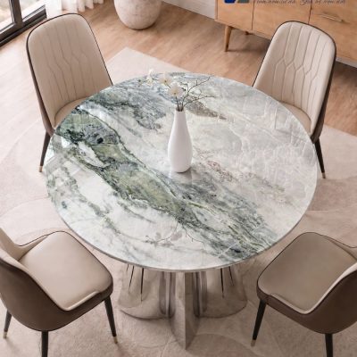 Mặt Bàn Ăn Tròn Bằng Đá Marble IRELAND GREEN