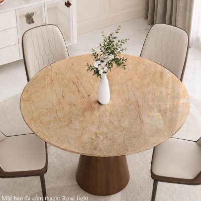 Mặt Bàn Ăn Tròn Bằng Đá Marble ROSA LIGHT
