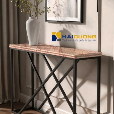 Mặt Bàn Console Phào Chỉ Bằng Đá Marble BVLgari Pink