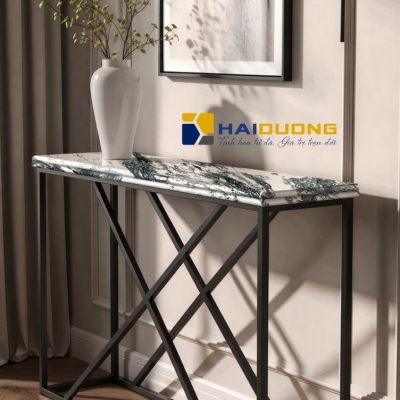 Mặt Bàn Console Phào Chỉ Bằng Đá Marble BVLgari White