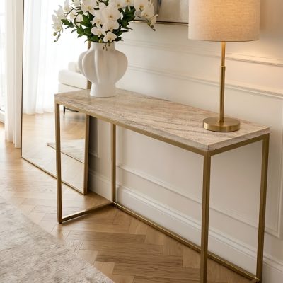Mặt Bàn Console Bằng Đá Marble Daino Beige