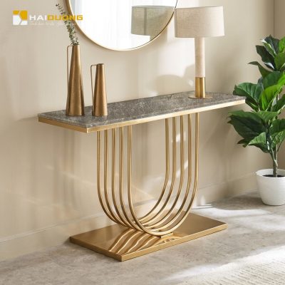 Mặt Bàn Console Bằng Đá Marble Fourseason Grey