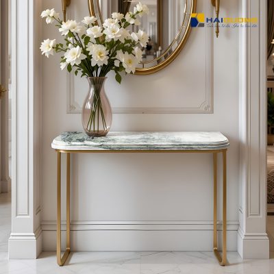 Mặt Bàn Console Phào Chỉ Bằng Đá Marble Ireland Green
