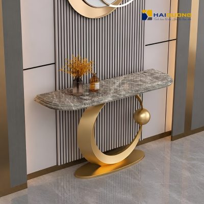 Mặt Bàn Console Phào Chỉ Bằng Đá Marble Tiffery Grey
