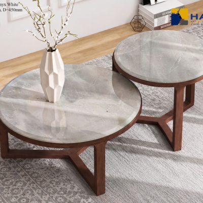 Mặt Bàn Sofa Tròn PICASSO ONYX WHITE