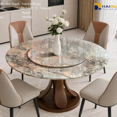 Mặt Bàn Ăn 2 Tầng Bằng Đá Marble AURORA BEIGE